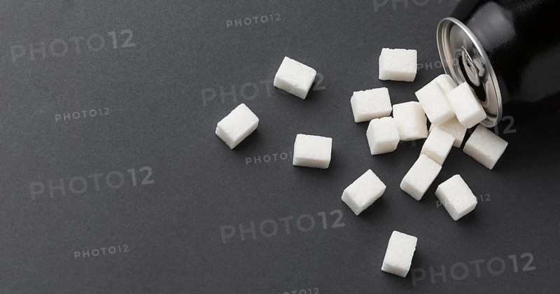 Top view can with sugar cubes copy space. Resolution and high quality beautiful photo