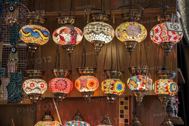 Colorful Ottoman style Mosaic lamps