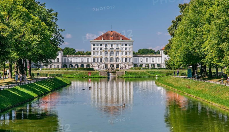 Palace Garden Canal with the City Side of Nymphenburg Palace