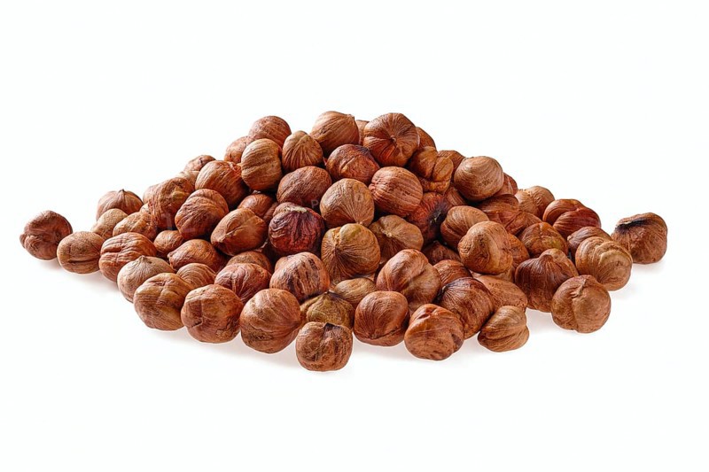 Heap of hazelnut isolated on white
