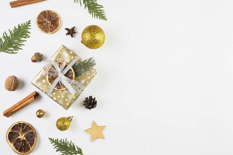 Collection different christmas decorations