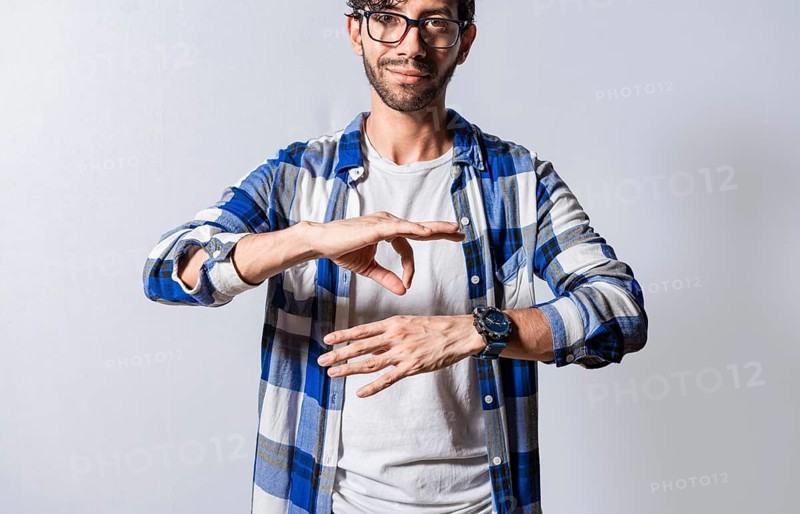People speaking in sign language. Manual gestures of people with hearing problems. Person speaking in sign language. Deaf and dumb people speaking in sign language