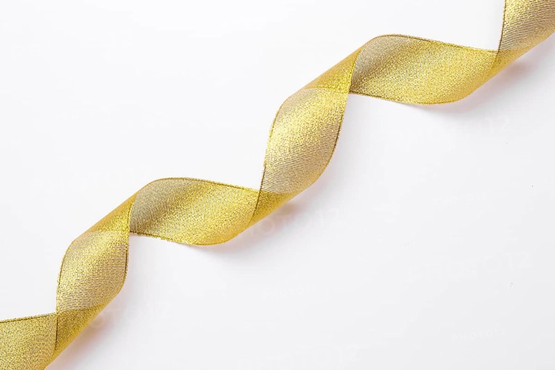 Golden shiny ribbon wrap