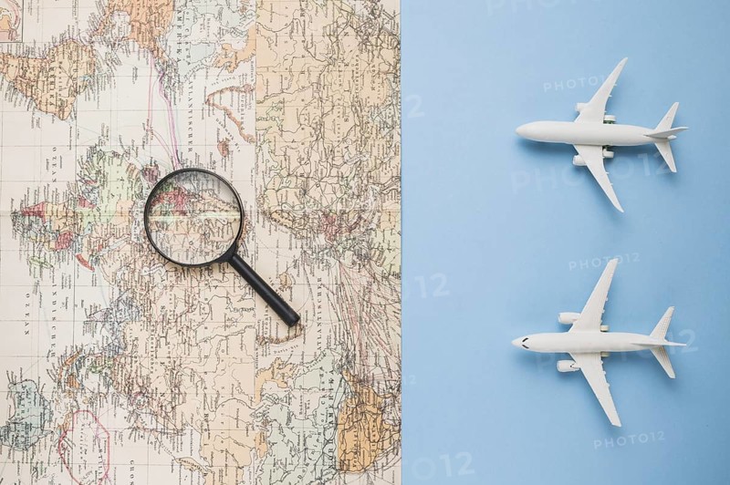 Travel concept with map plane. Resolution and high quality beautiful photo