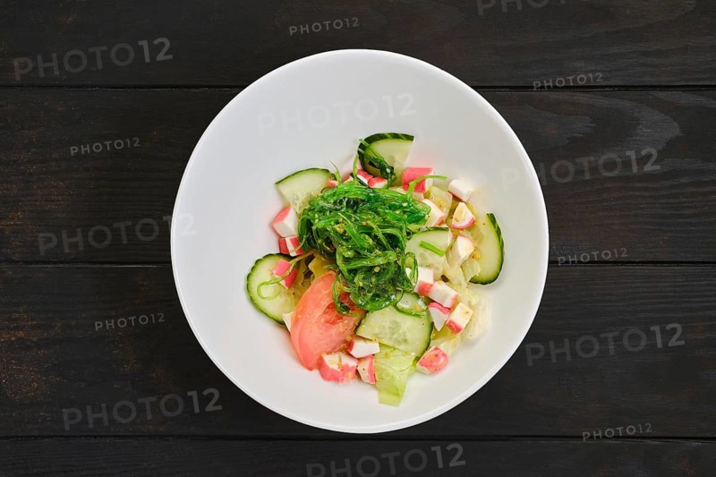 Salad with crab meat