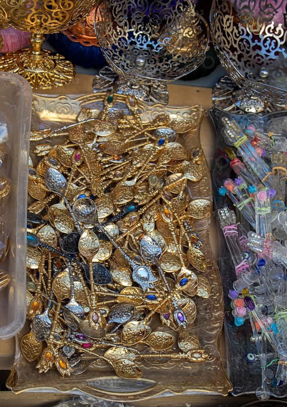 Vintage rustic tea spoon in old Bazaar place