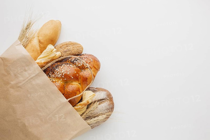 Paper bag with variety bread