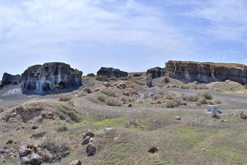 Rocky landscape around the volcano Montana de Guenia
