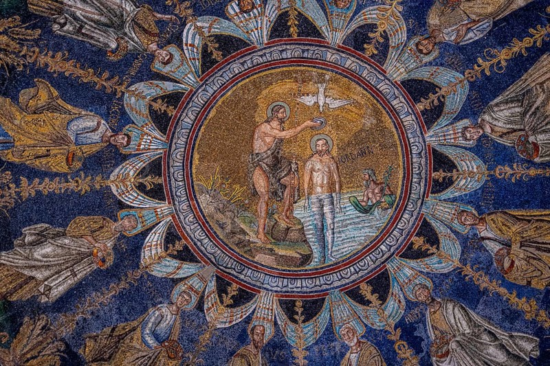 Beautiful mosaics in the Baptistery of Neon