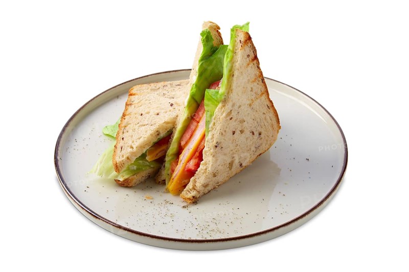 Club sandwich with ham