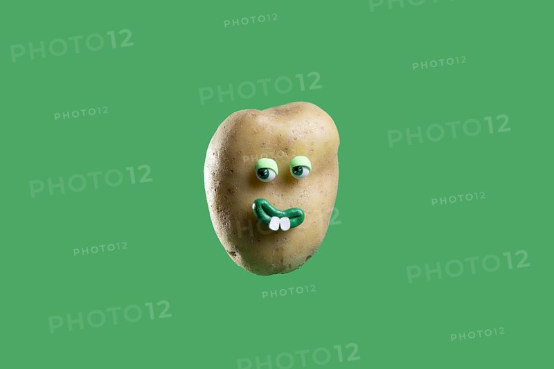 Funny potato with cute sticker