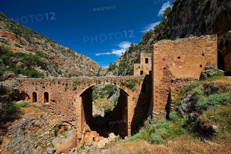 Riuns of abandoned Katholiko monastery church in Avlaki gorge