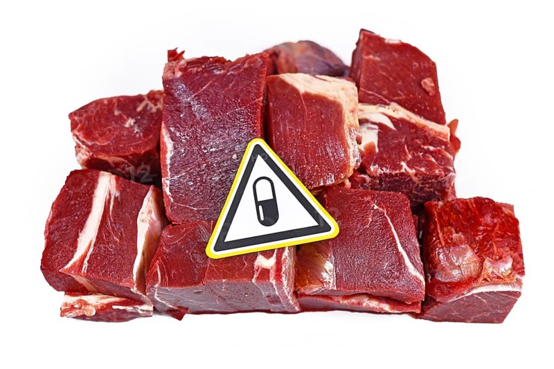Concept for antibiotics residue and harmful bacteria in meat for human consumption