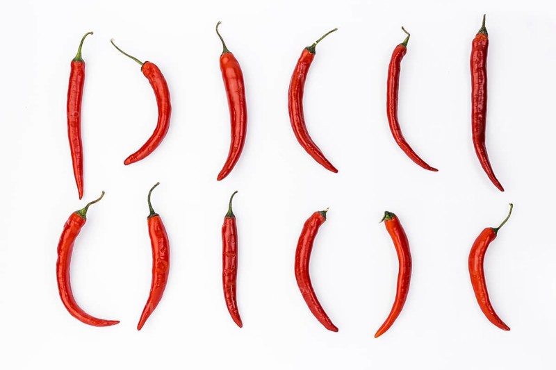 Flat lay mexican food composition with chilis