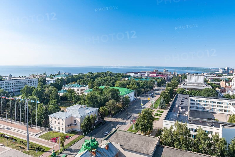 Overlook over Ulyanovsk and the Volga river