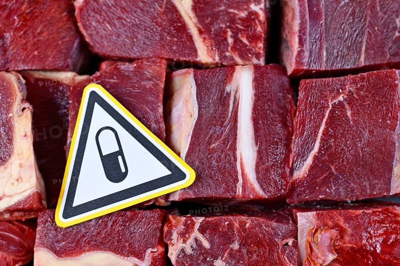 Concept for antibiotics residue and antibiotic resistance in meat for human consumption