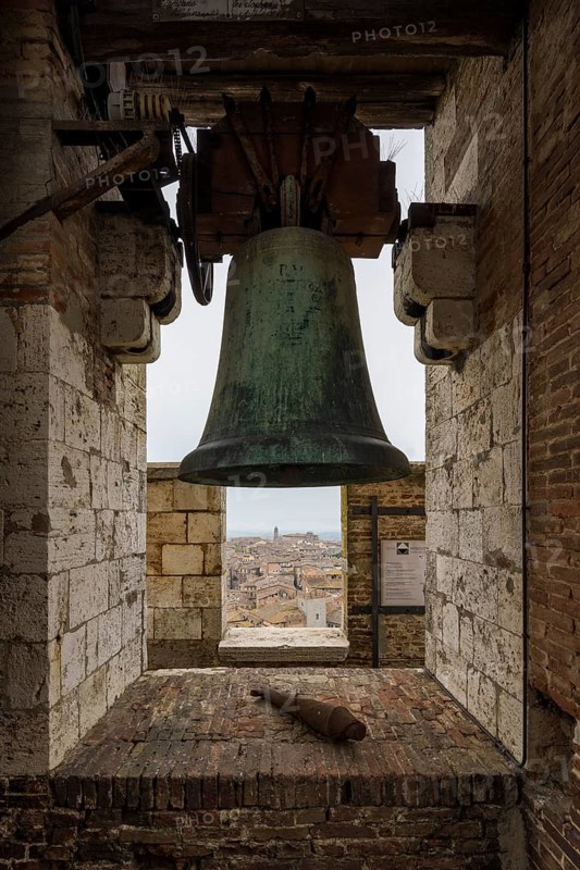 Detail of the bell from the Torre del Mangia