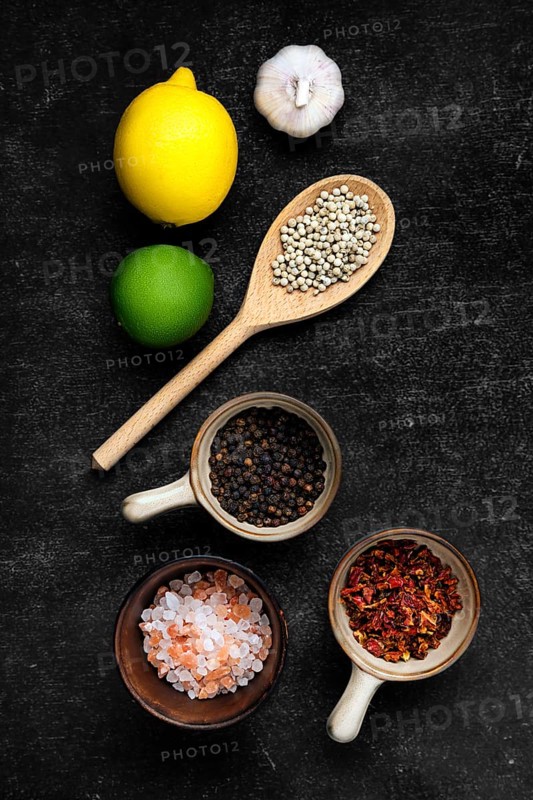 Assortment of basic spice for fish