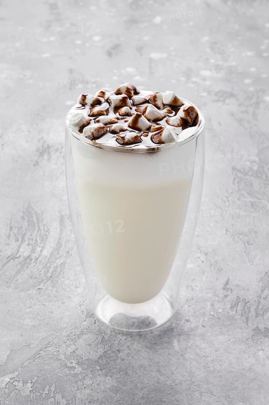 Milkshake with vegetable whipped cream foam