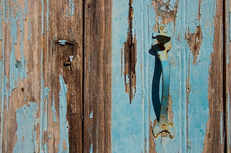 Blue wooden door