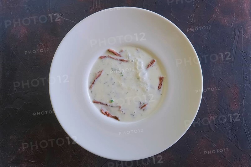 Traditional cold belorussian soup with beef