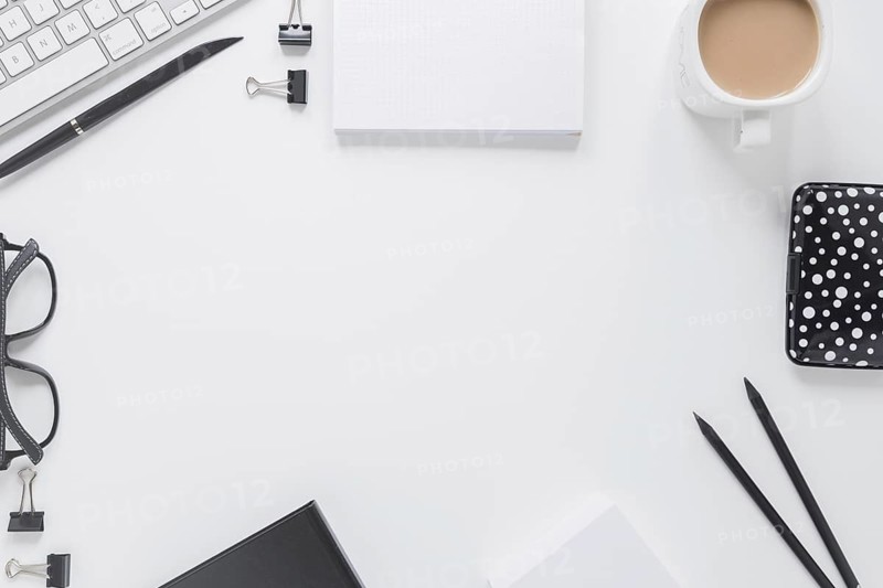 Stationery near glasses keyboard. Resolution and high quality beautiful photo