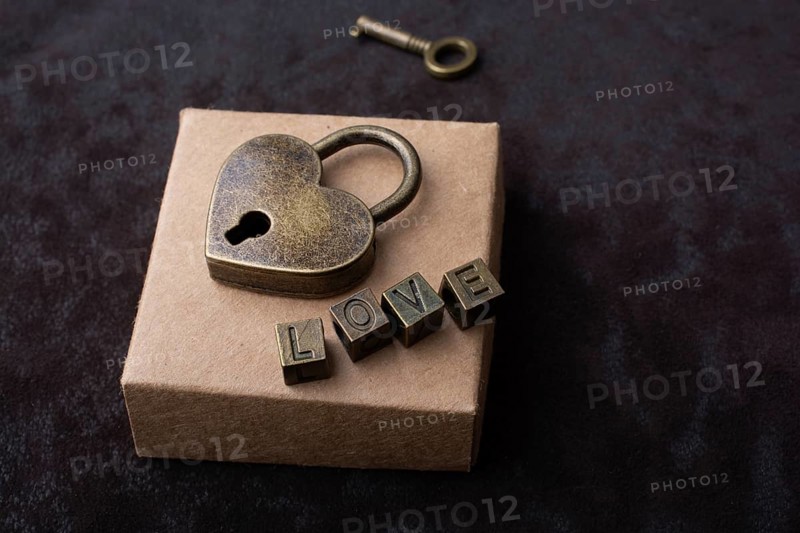 Love shaped padlock