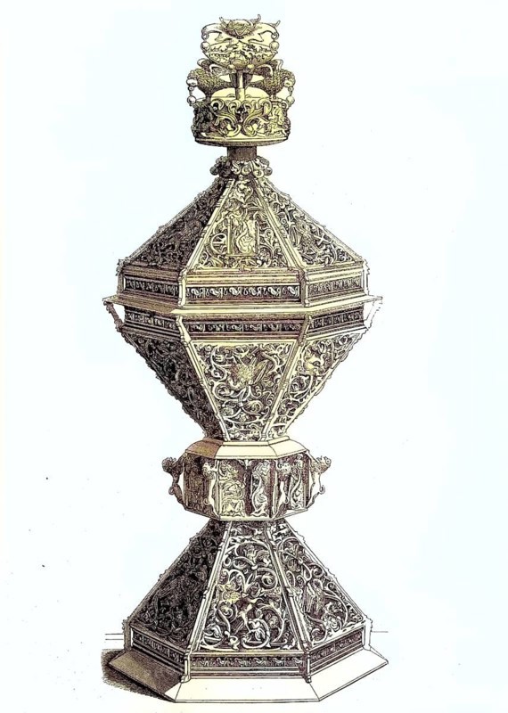 Silver-gilt salt container