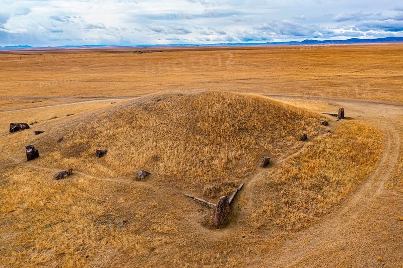 Aerial of Burial mound