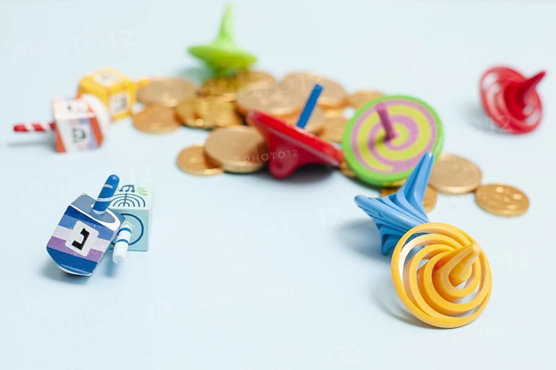 Close up hanukkah collection dreidel