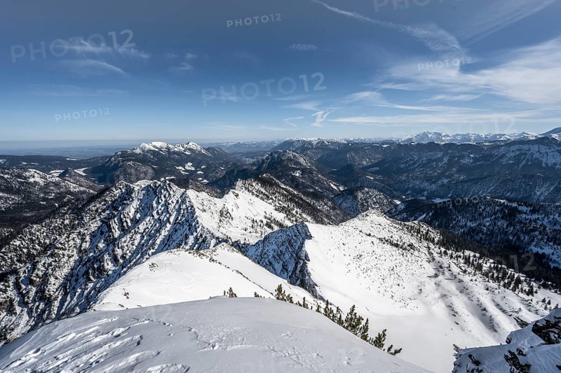 View from the summit of the Sonntagshorn in winter