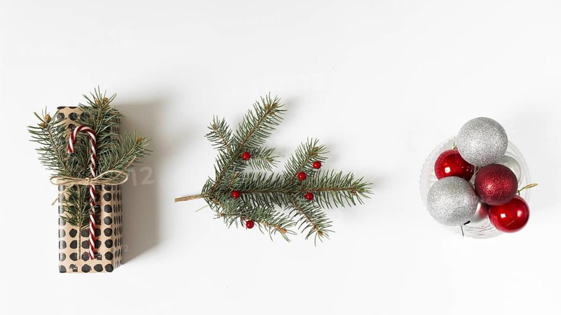 Christmas gift traditional decorations row