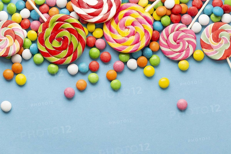 Delicious candy concept with copy space