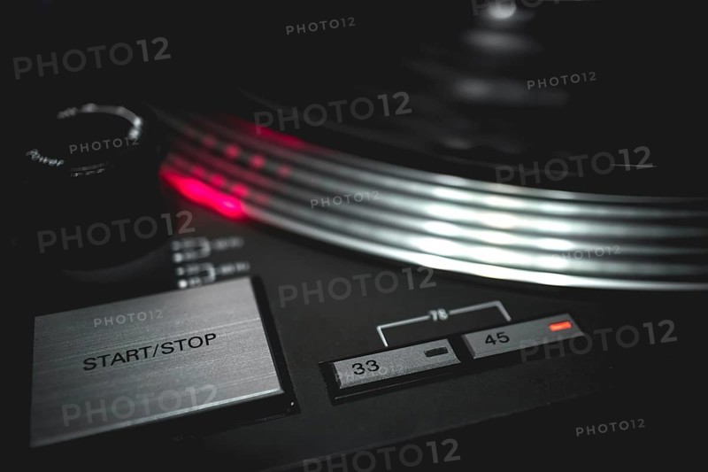 Gramophone on a dark background
