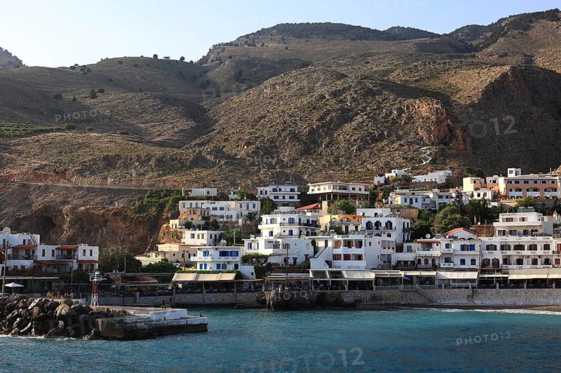 Coastal village of Chora Sfakion in the southwest of the island on the Libyan Sea