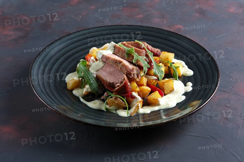 Spanish pork with mustard sauce