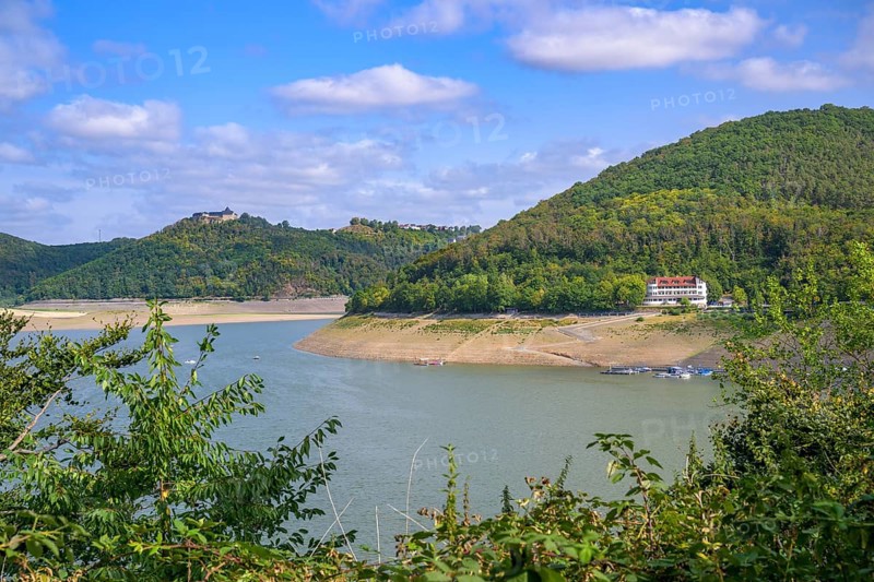 Edersee with Waldeck Castle at low water