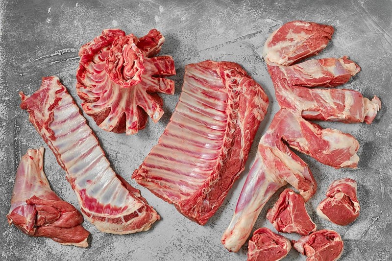 Assortment of lamb prime cuts