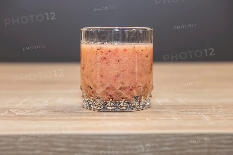 Glass of healthy cocktail with chia seeds