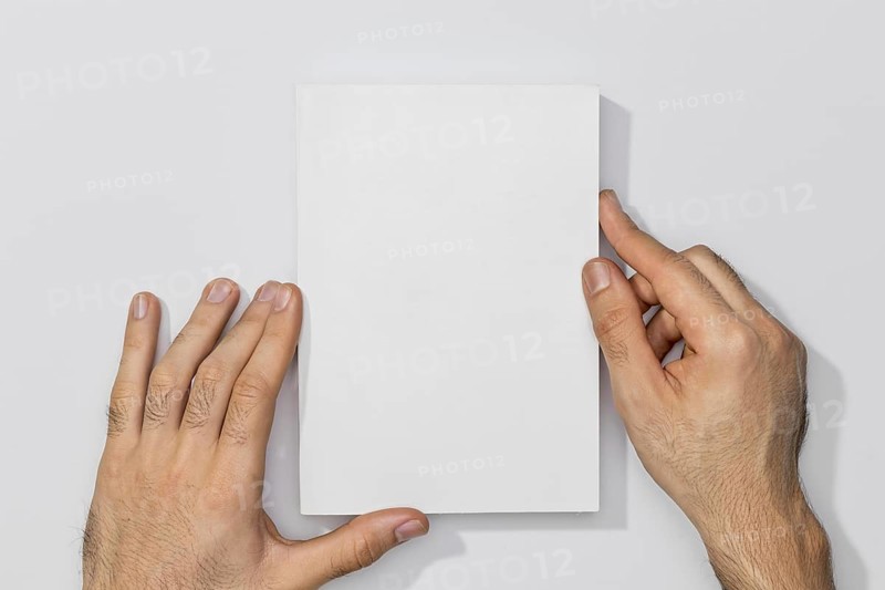 Copy space book person hands