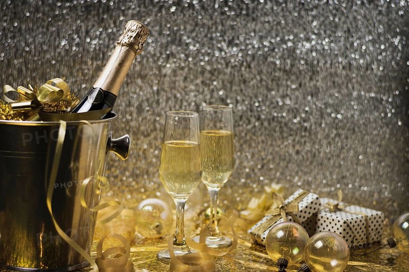 Front view new year celebration