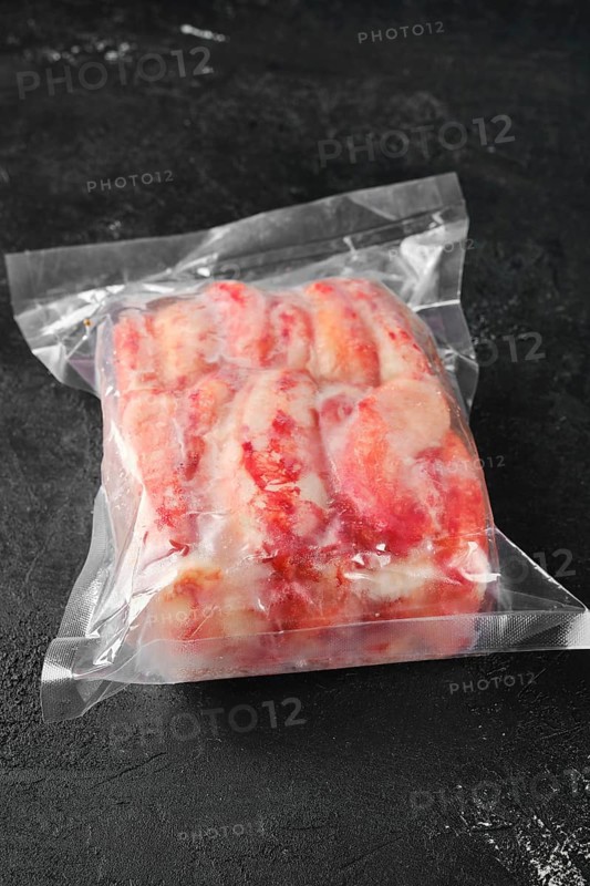 Vacuum packed king crab meat