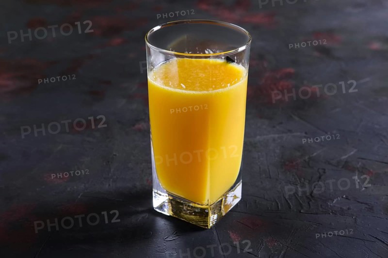 Glass with fresh orange juice