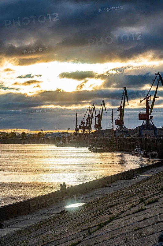 Docks on the Ob river