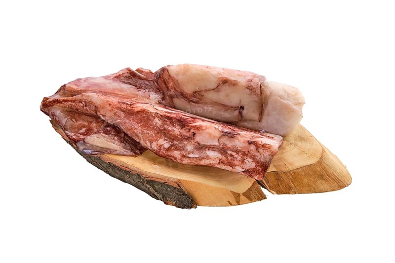 Frozen fresh octopus or squids raw isolated on white background