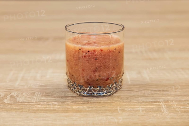 Glass of healthy cocktail with chia seeds