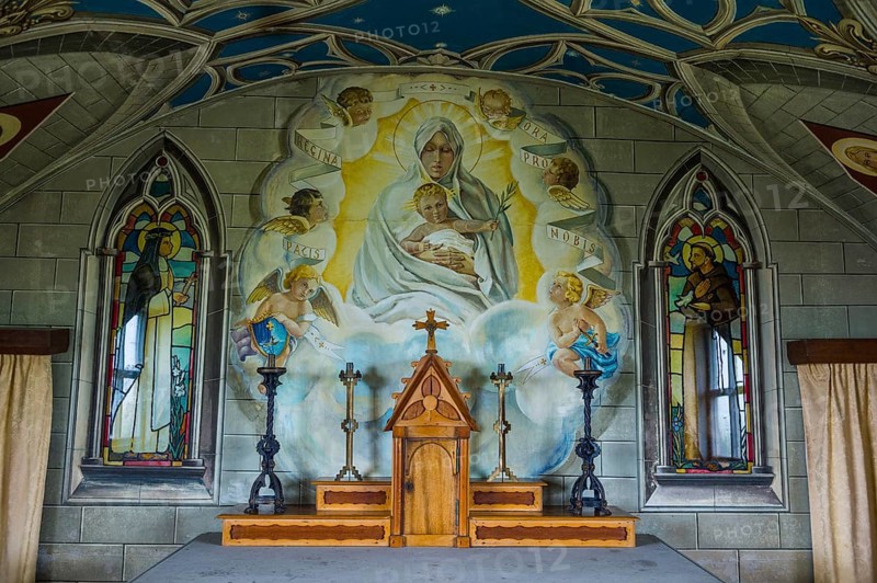 Wall paintings in the war prisoner build Italian Chapel