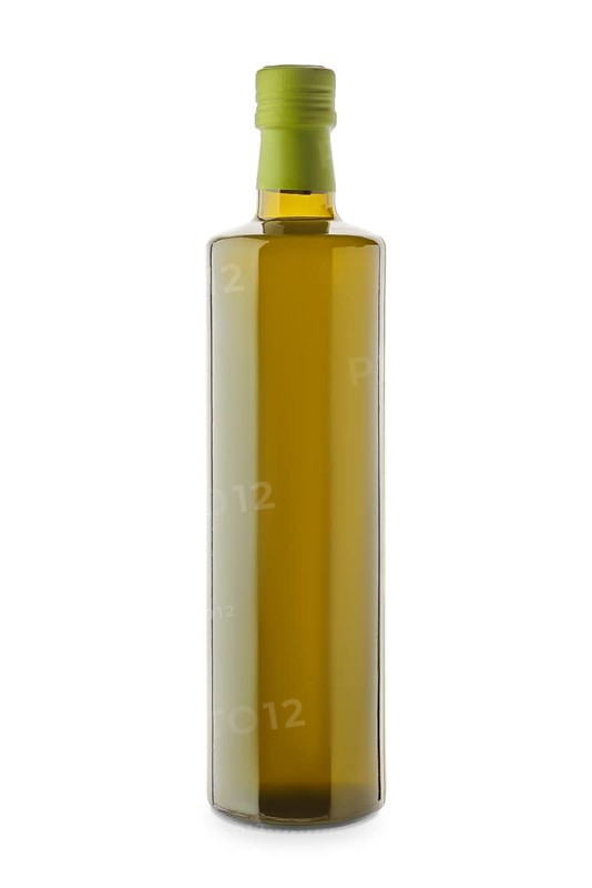 Bottle of extra virgin olive oil isolated on white