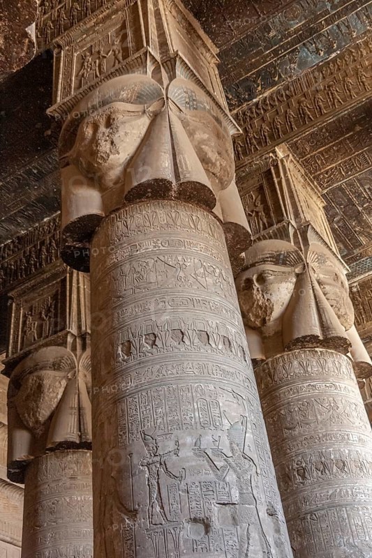 Columns and hall ceiling