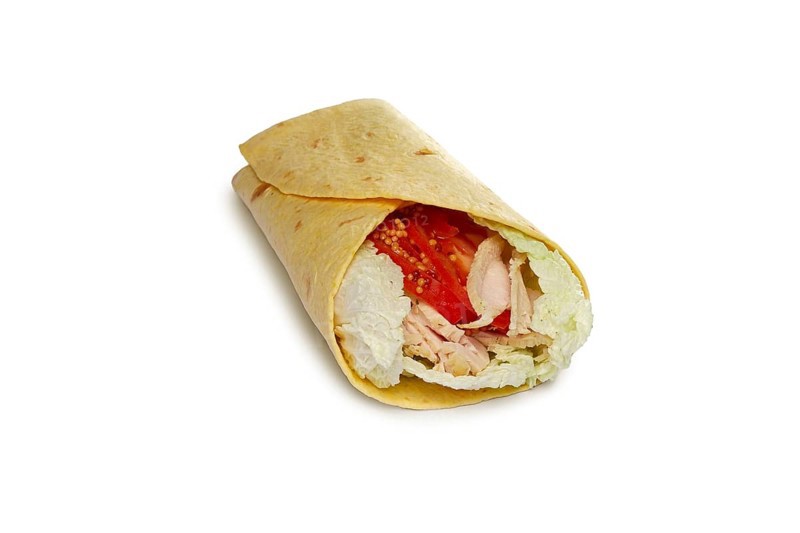 Layout for menu. Pita bread stuffed with chicken